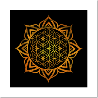 Lotus Flower of Life Mandala Posters and Art